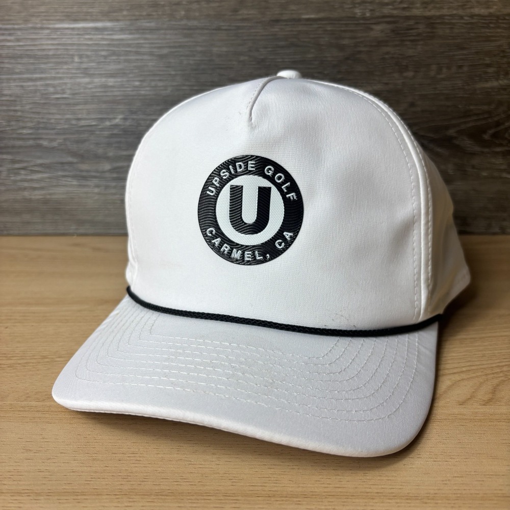 Upside Golf Hat Snap Back White Performance Trucker Imperial Carmel California